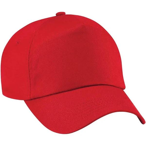 Beechfield Unisex Plain Original 5 Panel Baseball Cap Classic Red One Size