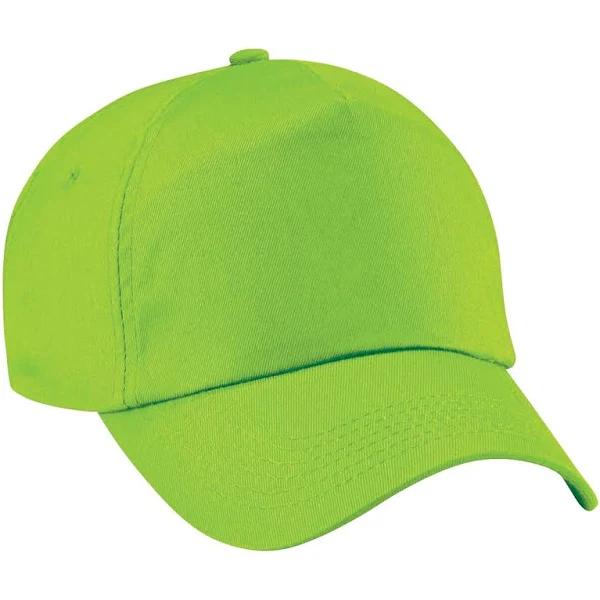 Beechfield Unisex Plain Original 5 Panel Baseball Cap Lime Green One Size
