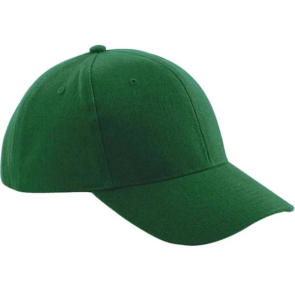 Beechfield Unisex Pro-Style Heavy Brushed Cotton Baseball Cap / Headwear (Forest Green)