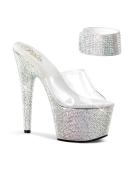 BEJEWELED-712RS Clear/Silver Rhinestone Platform Sandal 10