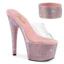 BEJEWELED-712RS Clear/Silver Rhinestone Platform Sandal 10