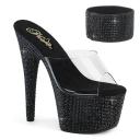 BEJEWELED-712RS Clear/Silver Rhinestone Platform Sandal 10