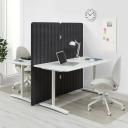 BEKANT Desk With Screen, White/Dark Grey