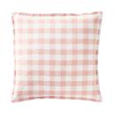 Belgian Nude Pink & White Check Vintage Washed Linen Cushion - Cushion