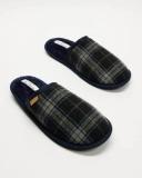 Ben Sherman - Men's Blue Slippers - Amangiri Check Mules - Size 43/44 at The Iconic