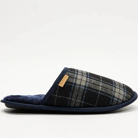 Ben Sherman - Men's Blue Slippers - Amangiri Check Mules - Size 43/44 at The Iconic