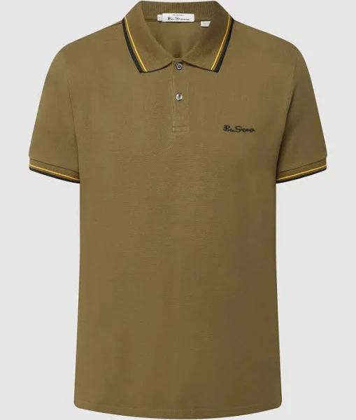 Ben Sherman Men's Signature Camouflage Green 100% Cotton Polo Shirt Large / Green