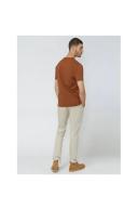 Ben Sherman Signature Chest Embroidery Tee in Bronze Brown L