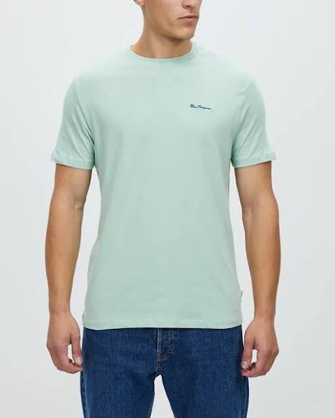 Ben Sherman Signature Chest Embroidery Tee in Eggshell Green XL
