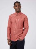 Ben Sherman Signature Organic Oxford Long Sleeve Shirt Dark Pink X-Small
