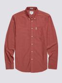 Ben Sherman Signature Organic Oxford Long Sleeve Shirt Dark Pink X-Small