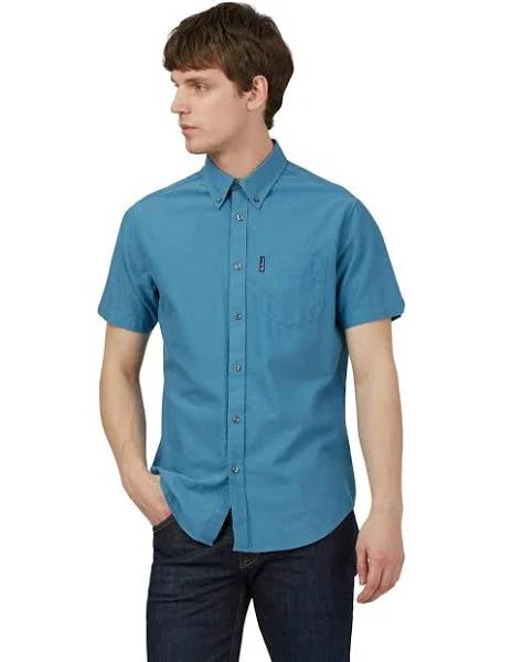 Ben Sherman Signature Organic Oxford Long Sleeve Shirt Wedgewood X-Small