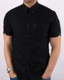Ben Sherman Signature Organic Oxford Short Sleeve Shirt Barely Black 4XL