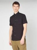 Ben Sherman Signature Organic Oxford Short Sleeve Shirt Barely Black 4XL