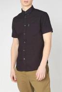 Ben Sherman Signature Organic Oxford Short Sleeve Shirt Barely Black 5XL