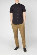 Ben Sherman Signature Organic Oxford Short Sleeve Shirt Barely Black 5XL