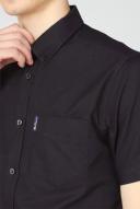 Ben Sherman Signature Organic Oxford Short Sleeve Shirt Barely Black 5XL