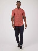 Ben Sherman Signature Organic Oxford Short Sleeve Shirt Dark Pink XX-Large