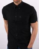Ben Sherman Signature Organic Oxford Short Sleeve Shirt Large Barely Black