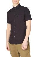 Ben Sherman Signature Organic Oxford Short Sleeve Shirt Large Barely Black