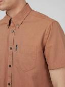 Ben Sherman Signature Organic Oxford Short Sleeve Shirt Large Brick Red