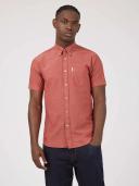 Ben Sherman Signature Organic Oxford Short Sleeve Shirt X-Large Dark Pink