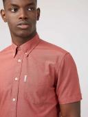 Ben Sherman Signature Organic Oxford Short Sleeve Shirt X-Large Dark Pink