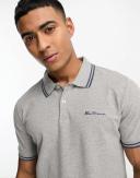 Ben Sherman Twin Tipped Polo Jersey Polo Top in Grey - ASOS Outlet