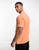 Ben Sherman Twin Tipped Polo Jersey Polo Top in peach-Orange - ASOS Outlet