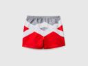 Benetton, Color Block Swim Trunks, Size M, Red, Men