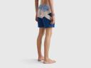 Benetton, Color Block Swim Trunks, Size XL, Blue, Men
