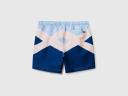 Benetton, Color Block Swim Trunks, Size XL, Blue, Men