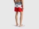 Benetton, Color Block Swim Trunks, Size XL, Red, Men