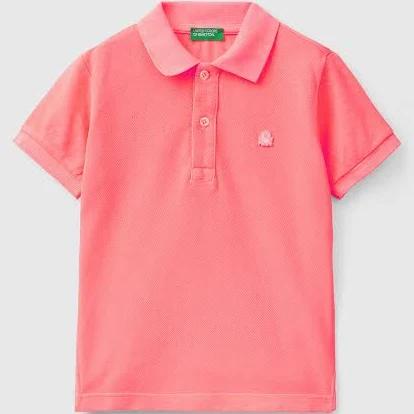 Benetton, Neon Polo in Organic Cotton, Size 110, , Kids