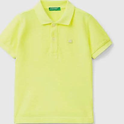 Benetton, Neon Polo in Organic Cotton, Size 90, , Kids