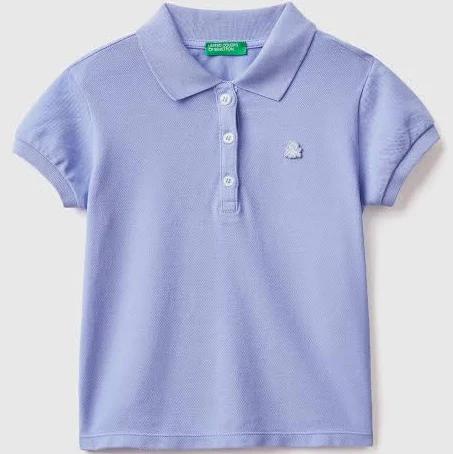 Benetton, Regular Fit Polo in Organic Cotton, Size 116, Periwinkle, Kids