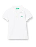 Benetton, Short Sleeve Polo in Organic Cotton, Size 110, White, Kids