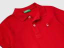 Benetton, Short Sleeve Polo in Organic Cotton, Size 116, Red, Kids