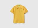Benetton, Short Sleeve Polo in Organic Cotton, Size 82, Yellow, Kids