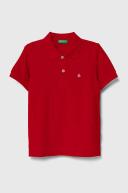 Benetton, Short Sleeve Polo in Organic Cotton, Size 90, Red, Kids