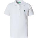 Benetton, Short Sleeve Polo in Organic Cotton, Size 98, White, Kids