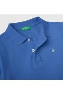 Benetton, Slim Fit Polo in 100% Organic Cotton, Size 2XL, Bright Blue, Kids