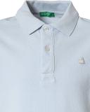 Benetton, Slim Fit Polo in 100% Organic Cotton, Size 2XL, Sky Blue, Kids