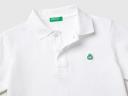 Benetton, Slim Fit Polo in 100% Organic Cotton, Size 2XL, White, Kids