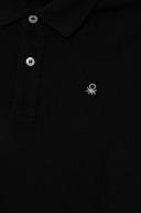 Benetton, Slim Fit Polo in 100% Organic Cotton, Size 3XL, Black, Kids