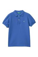 Benetton, Slim Fit Polo in 100% Organic Cotton, Size 3XL, Bright Blue, Kids