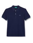 Benetton, Slim Fit Polo in 100% Organic Cotton, Size 3XL, Dark Blue, Kids