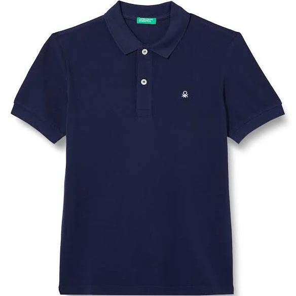 Benetton, Slim Fit Polo in 100% Organic Cotton, Size 3XL, Dark Blue, Kids
