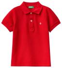 Benetton, Slim Fit Polo in 100% Organic Cotton, Size 3XL, Red, Kids