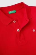 Benetton, Slim Fit Polo in 100% Organic Cotton, Size 3XL, Red, Kids